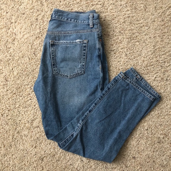 F21 Distressed Straight Leg Mom Jeans - Picture 2 of 4